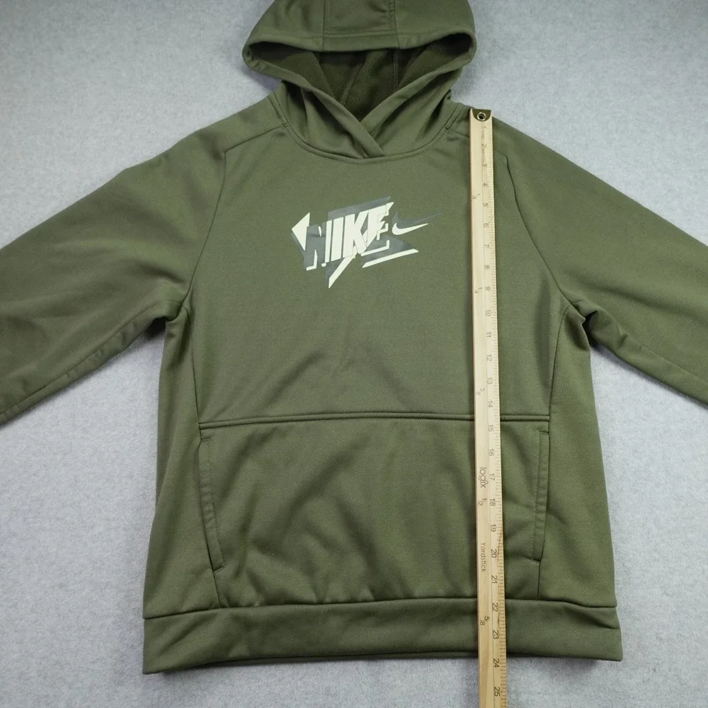 Nike Hoodie Boys XL Green Therma-FIT Pullover Active Graphic Fleece